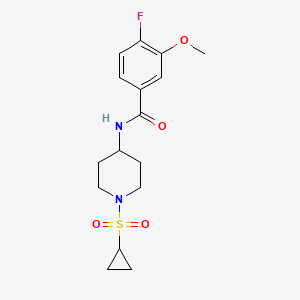 N-(1-cyclopropylsulfonylpiperidin-4-yl)-4-fluoro-3-methoxybenzamide