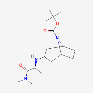 molecular formula C17H31N3O3 B6971657 tert-butyl 3-[[(2S)-1-(dimethylamino)-1-oxopropan-2-yl]amino]-8-azabicyclo[3.2.1]octane-8-carboxylate 