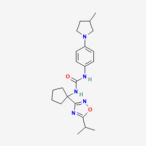 1-[4-(3-Methylpyrrolidin-1-yl)phenyl]-3-[1-(5-propan-2-yl-1,2,4-oxadiazol-3-yl)cyclopentyl]urea