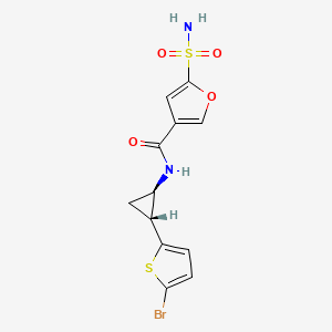 N-[(1R,2R)-2-(5-bromothiophen-2-yl)cyclopropyl]-5-sulfamoylfuran-3-carboxamide