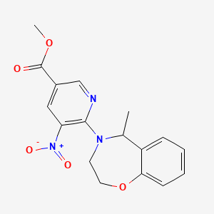 molecular formula C17H17N3O5 B6971679 methyl 6-(5-methyl-3,5-dihydro-2H-1,4-benzoxazepin-4-yl)-5-nitropyridine-3-carboxylate 