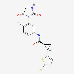 (1R,2R)-2-(5-chlorothiophen-2-yl)-N-[3-(2,5-dioxoimidazolidin-1-yl)-4-fluorophenyl]cyclopropane-1-carboxamide