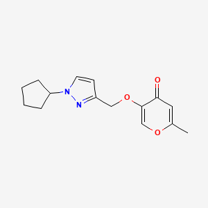 5-[(1-Cyclopentylpyrazol-3-yl)methoxy]-2-methylpyran-4-one