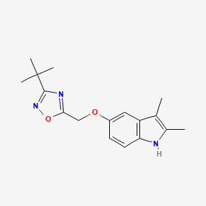 molecular formula C17H21N3O2 B6971724 3-tert-butyl-5-[(2,3-dimethyl-1H-indol-5-yl)oxymethyl]-1,2,4-oxadiazole 