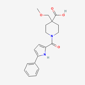 4-(methoxymethyl)-1-(5-phenyl-1H-pyrrole-2-carbonyl)piperidine-4-carboxylic acid