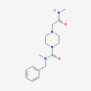 molecular formula C16H24N4O2 B6971748 N-benzyl-N-methyl-4-[2-(methylamino)-2-oxoethyl]piperazine-1-carboxamide 