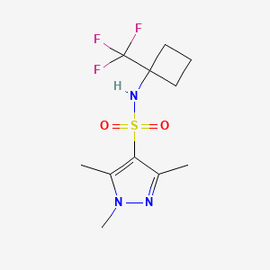 1,3,5-trimethyl-N-[1-(trifluoromethyl)cyclobutyl]pyrazole-4-sulfonamide