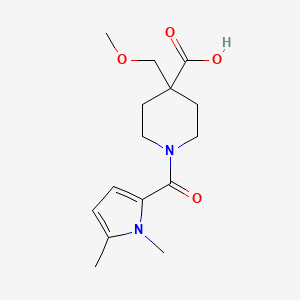 molecular formula C15H22N2O4 B6971763 1-(1,5-Dimethylpyrrole-2-carbonyl)-4-(methoxymethyl)piperidine-4-carboxylic acid 