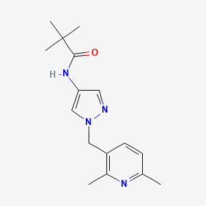 molecular formula C16H22N4O B6971778 N-[1-[(2,6-dimethylpyridin-3-yl)methyl]pyrazol-4-yl]-2,2-dimethylpropanamide 