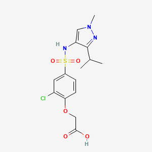 2-[2-Chloro-4-[(1-methyl-3-propan-2-ylpyrazol-4-yl)sulfamoyl]phenoxy]acetic acid