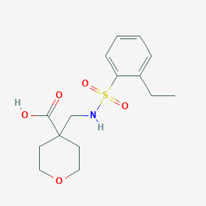 molecular formula C15H21NO5S B6971781 4-[[(2-Ethylphenyl)sulfonylamino]methyl]oxane-4-carboxylic acid 