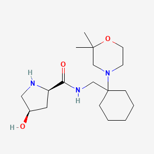 molecular formula C18H33N3O3 B6971789 (2R,4R)-N-[[1-(2,2-dimethylmorpholin-4-yl)cyclohexyl]methyl]-4-hydroxypyrrolidine-2-carboxamide 