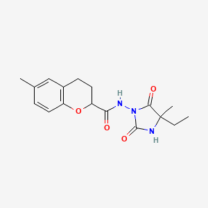 N-(4-ethyl-4-methyl-2,5-dioxoimidazolidin-1-yl)-6-methyl-3,4-dihydro-2H-chromene-2-carboxamide