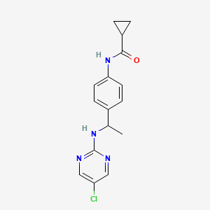 molecular formula C16H17ClN4O B6971814 N-[4-[1-[(5-chloropyrimidin-2-yl)amino]ethyl]phenyl]cyclopropanecarboxamide 