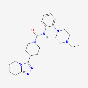 molecular formula C24H35N7O B6971826 N-[2-(4-ethylpiperazin-1-yl)phenyl]-4-(5,6,7,8-tetrahydro-[1,2,4]triazolo[4,3-a]pyridin-3-yl)piperidine-1-carboxamide 