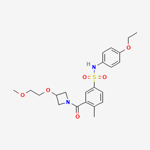 molecular formula C22H28N2O6S B6971840 N-(4-ethoxyphenyl)-3-[3-(2-methoxyethoxy)azetidine-1-carbonyl]-4-methylbenzenesulfonamide 