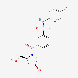 N-(4-fluorophenyl)-3-[(2S,4S)-4-hydroxy-2-(hydroxymethyl)pyrrolidine-1-carbonyl]benzenesulfonamide