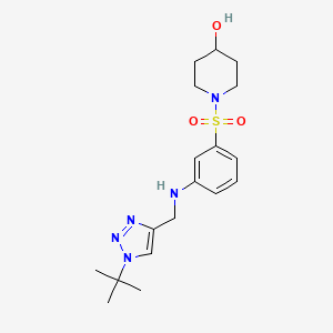 molecular formula C18H27N5O3S B6971859 1-[3-[(1-Tert-butyltriazol-4-yl)methylamino]phenyl]sulfonylpiperidin-4-ol 