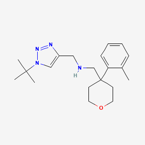 molecular formula C20H30N4O B6971908 1-(1-tert-butyltriazol-4-yl)-N-[[4-(2-methylphenyl)oxan-4-yl]methyl]methanamine 