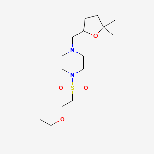 molecular formula C16H32N2O4S B6971909 1-[(5,5-Dimethyloxolan-2-yl)methyl]-4-(2-propan-2-yloxyethylsulfonyl)piperazine 