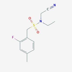 molecular formula C12H15FN2O2S B6971914 N-(cyanomethyl)-N-ethyl-1-(2-fluoro-4-methylphenyl)methanesulfonamide 