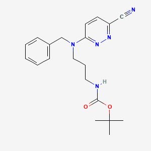 molecular formula C20H25N5O2 B6971919 tert-butyl N-[3-[benzyl-(6-cyanopyridazin-3-yl)amino]propyl]carbamate 