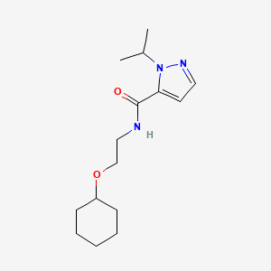 molecular formula C15H25N3O2 B6971920 N-(2-cyclohexyloxyethyl)-2-propan-2-ylpyrazole-3-carboxamide 