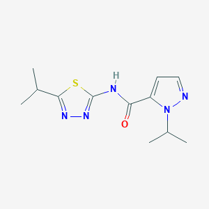 2-propan-2-yl-N-(5-propan-2-yl-1,3,4-thiadiazol-2-yl)pyrazole-3-carboxamide