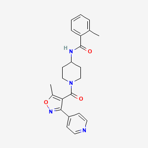 2-methyl-N-[1-(5-methyl-3-pyridin-4-yl-1,2-oxazole-4-carbonyl)piperidin-4-yl]benzamide