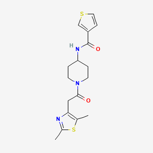 N-[1-[2-(2,5-dimethyl-1,3-thiazol-4-yl)acetyl]piperidin-4-yl]thiophene-3-carboxamide