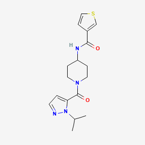 N-[1-(2-propan-2-ylpyrazole-3-carbonyl)piperidin-4-yl]thiophene-3-carboxamide