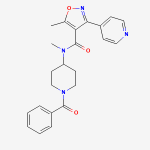 molecular formula C23H24N4O3 B6972063 N-(1-benzoylpiperidin-4-yl)-N,5-dimethyl-3-pyridin-4-yl-1,2-oxazole-4-carboxamide 