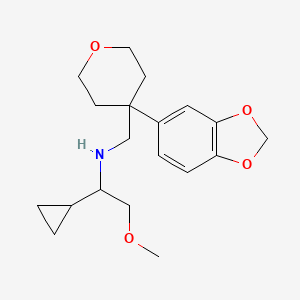 N-[[4-(1,3-benzodioxol-5-yl)oxan-4-yl]methyl]-1-cyclopropyl-2-methoxyethanamine