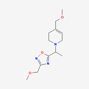 molecular formula C13H21N3O3 B6972082 3-(methoxymethyl)-5-[1-[4-(methoxymethyl)-3,6-dihydro-2H-pyridin-1-yl]ethyl]-1,2,4-oxadiazole 