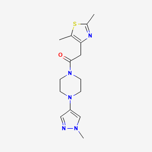 molecular formula C15H21N5OS B6972092 2-(2,5-Dimethyl-1,3-thiazol-4-yl)-1-[4-(1-methylpyrazol-4-yl)piperazin-1-yl]ethanone 