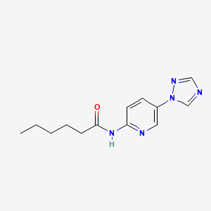 molecular formula C13H17N5O B6972106 N-[5-(1,2,4-triazol-1-yl)pyridin-2-yl]hexanamide 