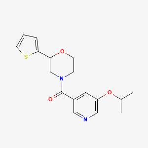 molecular formula C17H20N2O3S B6972132 (5-Propan-2-yloxypyridin-3-yl)-(2-thiophen-2-ylmorpholin-4-yl)methanone 