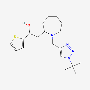 molecular formula C19H30N4OS B6972158 2-[1-[(1-Tert-butyltriazol-4-yl)methyl]azepan-2-yl]-1-thiophen-2-ylethanol 