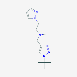 molecular formula C13H22N6 B6972163 N-[(1-tert-butyltriazol-4-yl)methyl]-N-methyl-2-pyrazol-1-ylethanamine 