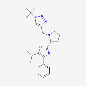 2-[1-[(1-Tert-butyltriazol-4-yl)methyl]pyrrolidin-2-yl]-4-phenyl-5-propan-2-yl-1,3-oxazole