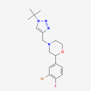 molecular formula C17H22BrFN4O B6972205 2-(3-Bromo-4-fluorophenyl)-4-[(1-tert-butyltriazol-4-yl)methyl]morpholine 