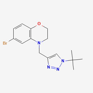 molecular formula C15H19BrN4O B6972220 6-Bromo-4-[(1-tert-butyltriazol-4-yl)methyl]-2,3-dihydro-1,4-benzoxazine 