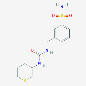 molecular formula C13H19N3O3S2 B6972225 1-[(3-Sulfamoylphenyl)methyl]-3-(thian-3-yl)urea 