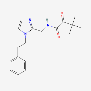 3,3-dimethyl-2-oxo-N-[[1-(2-phenylethyl)imidazol-2-yl]methyl]butanamide