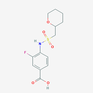 3-Fluoro-4-(oxan-2-ylmethylsulfonylamino)benzoic acid