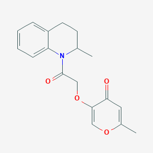 molecular formula C18H19NO4 B6972284 2-methyl-5-[2-(2-methyl-3,4-dihydro-2H-quinolin-1-yl)-2-oxoethoxy]pyran-4-one 