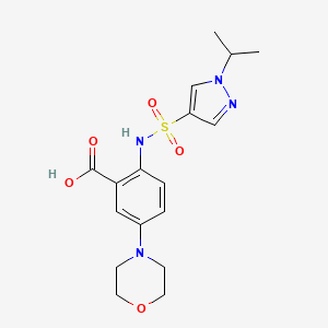 5-Morpholin-4-yl-2-[(1-propan-2-ylpyrazol-4-yl)sulfonylamino]benzoic acid