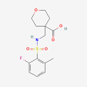 4-[[(2-Fluoro-6-methylphenyl)sulfonylamino]methyl]oxane-4-carboxylic acid