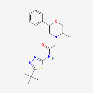 molecular formula C19H26N4O2S B6972372 N-(5-tert-butyl-1,3,4-thiadiazol-2-yl)-2-(5-methyl-2-phenylmorpholin-4-yl)acetamide 