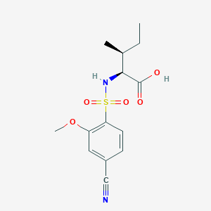 molecular formula C14H18N2O5S B6972375 (2S,3S)-2-[(4-cyano-2-methoxyphenyl)sulfonylamino]-3-methylpentanoic acid 